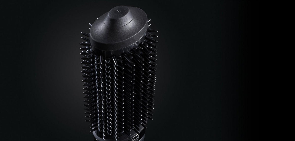 ghd Duet Blowdry noir, détail de la tête de brosse chauffante