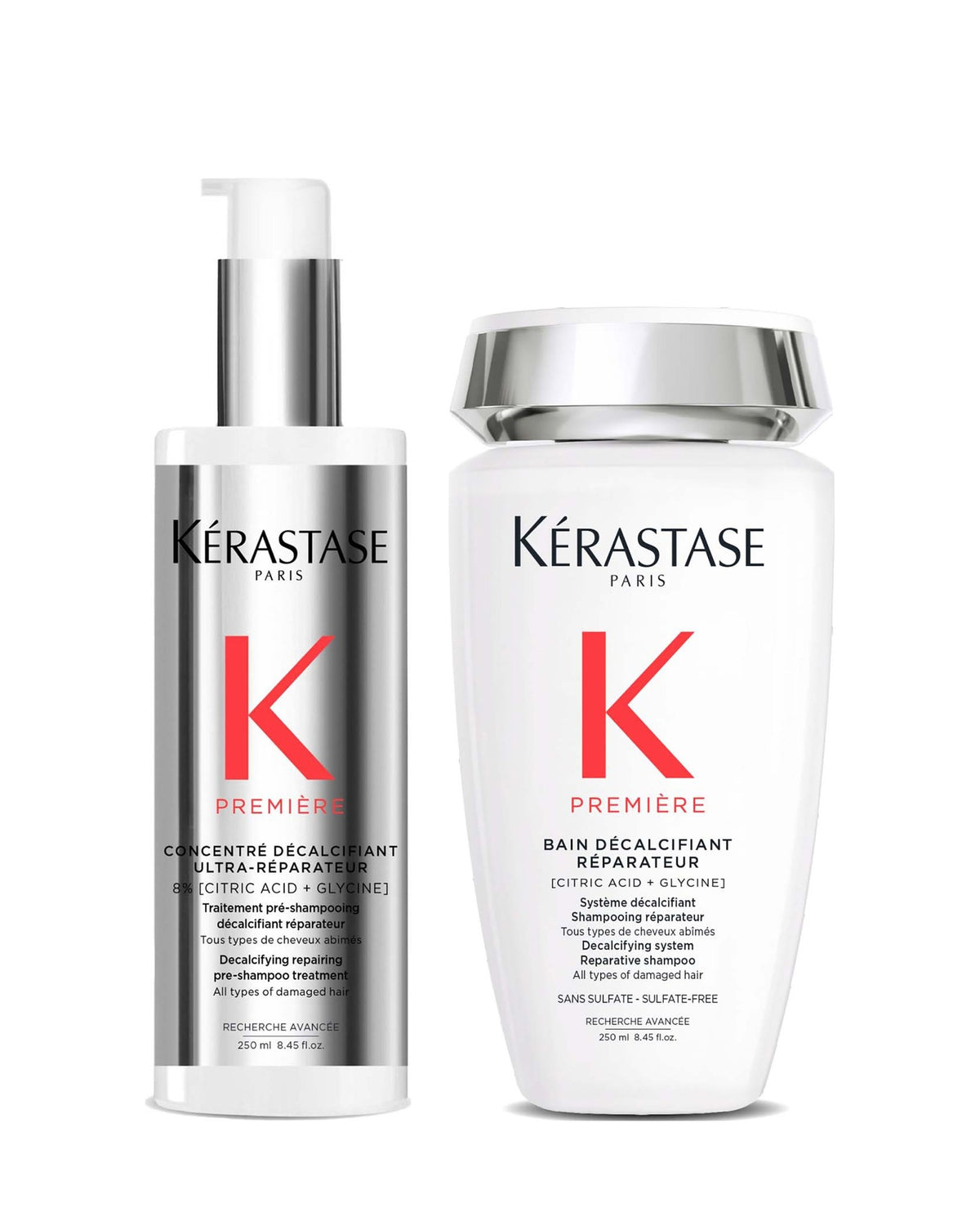 Contenu du coffret Kérastase Première : Concentré Décalcifiant Ultra-Réparateur et Bain Décalcifiant Réparateur