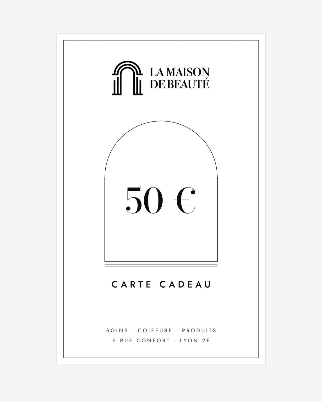 Carte cadeau La Maison de Beauté de 50 €