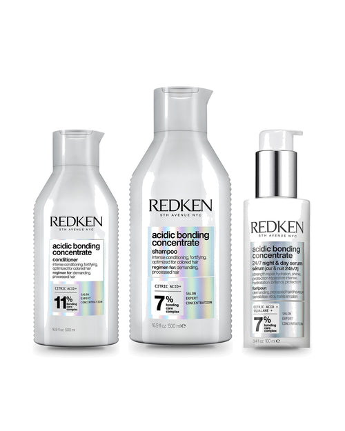 Redken Acidic Bonding Concentrate : après-shampooing 500 ml, shampooing 500 ml et sérum