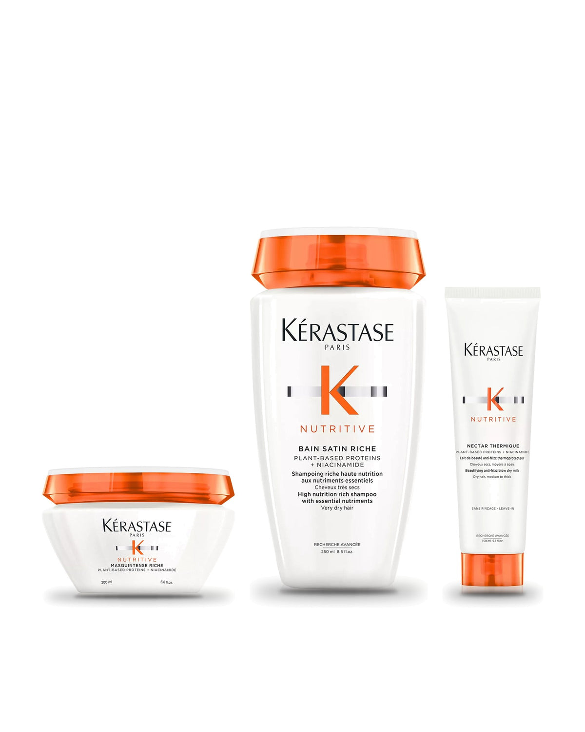 Kérastase Nutritive pour cheveux très secs ou épais : Masquintense Riche, Bain Satin Riche et Nectar Thermique