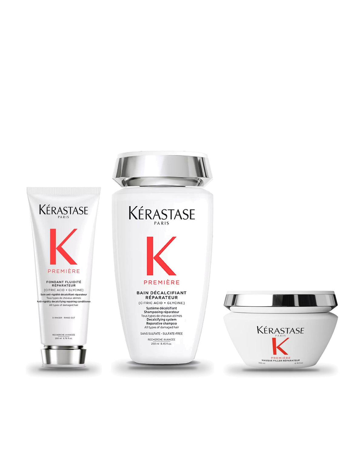 Kérastase Première : Fondant Fluidité, Bain Décalcifiant 250 ml et Masque Filler