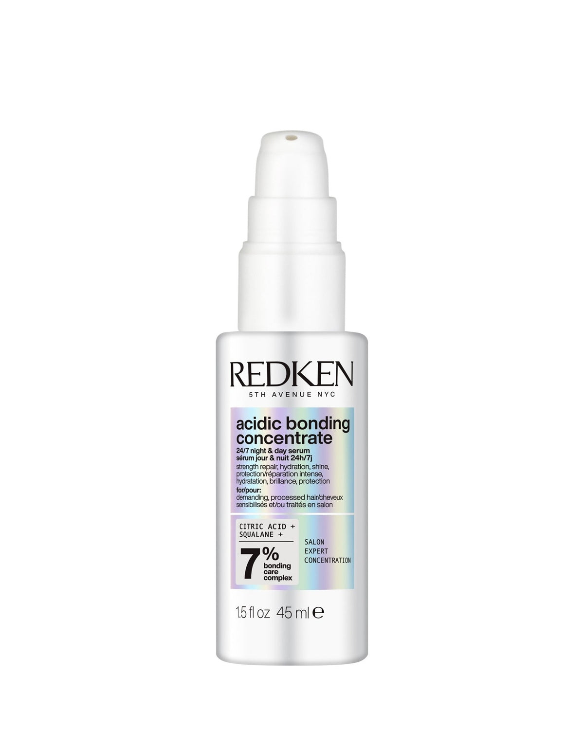 Redken Acidic Bonding Concentrate Sérum jour et nuit 45 ml, sur fond blanc